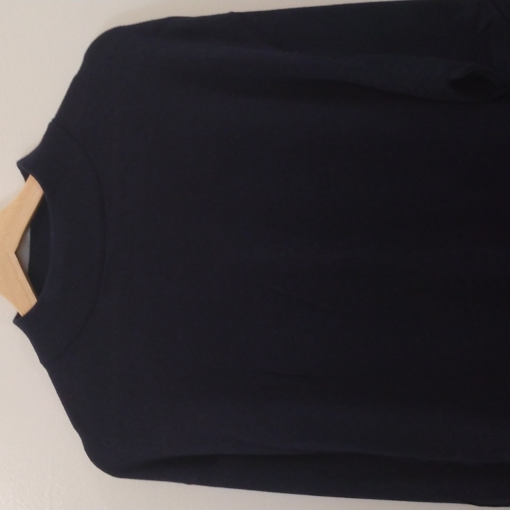 Report Collection XL Navy Cotton/Modal Blend Mock Turtleneck Sweater